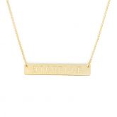 Jeulia Classic Engraved Bar Necklace Sterling Silver
