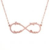 Jeulia Four Name Infinity Necklace Sterling Silver