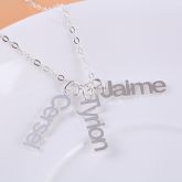 Vertical Name Necklace Sterling Silver