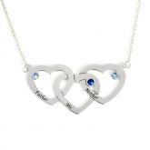 Jeulia Interlocking Heart Sterling Silver Personalized Necklace