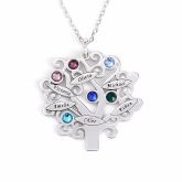 Jeulia Family Tree Sterling Silver Personalized Necklace