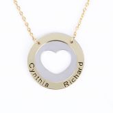 Jeulia Engraved Heart Sterling Silver Necklace