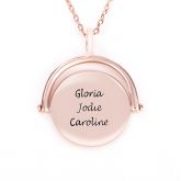 Jeulia Spinning Engraved Sterling Silver Necklace