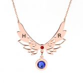 Jeulia Angle Wings Personalized Sterling Silver Necklace