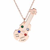 Jeulia Guitar Personalized Sterling Silver Necklace