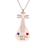 Jeulia Lute Personalized Sterling Silver Necklace