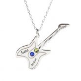 Jeulia Guitar Personalized Sterling Silver Necklace