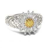 Jeulia Vines Daisy Sterling Silver Ring