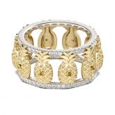 Jeulia Two Tone Pineapple Sterling Silver Women's Band