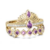 Jeulia Vintage Crown Sterling Silver Ring