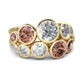 Jeulia Split Shank Round Cut Sterling Silver Cocktail Ring