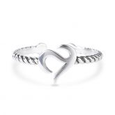 Jeulia Logo Shape Commemorative Women's Sterling Silver Open Ring