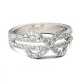 Jeulia Twist Infinity Shape Sterling Silver Promise Ring