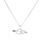 Jeulia Arrow and Heart Necklace