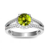Jeulia Halo Round Cut Sterling Silver Ring
