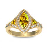 Jeulia Halo Marquise Cut Sterling Silver Ring