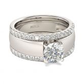 Jeulia 3PC Round Cut Sterling Silver Ring Set