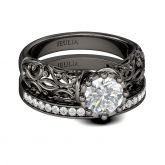 Jeulia Vintage Round Cut Sterling Silver Ring Set