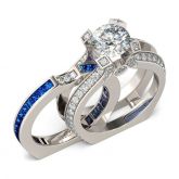 Jeulia Interchangeable Round Cut Sterling Silver Ring Set