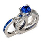 Jeulia Interchangeable Round Cut Sterling Silver Ring Set