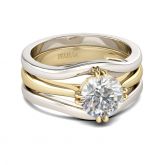 Jeulia Polished Band Round Cut Sterling Silver Ring Set