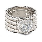 Jeulia Halo Heart Cut Sterling Silver Ring Set