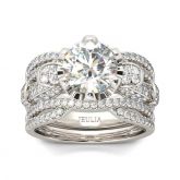 Jeulia Vintage Round Cut Sterling Silver Ring Set