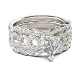 Jeulia Loop Heart Cut Sterling Silver Ring Set