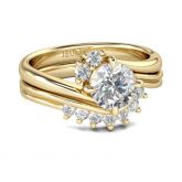 Jeulia Bypass Round Cut Sterling Silver Ring Set