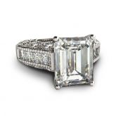 Jeulia Vintage Emerald Cut Sterling Silver Ring