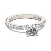Jeulia Solitaire Round Cut Sterling Silver Ring