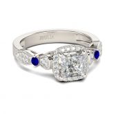 Jeulia Halo Princess Cut Sterling Silver Ring