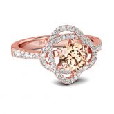 Jeulia Intertwined Halo Round Cut Sterling Silver Ring