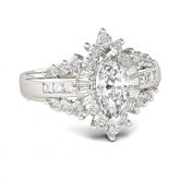 Jeulia Unique Halo Marquise Cut Sterling Silver Ring