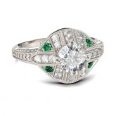 Jeulia Vintage Art Deco Round Cut Sterling Silver Ring
