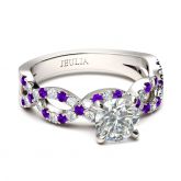 Jeulia Twist Round Cut Sterling Silver Ring