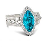 Jeulia Milgrain Marquise Cut Sterling Silver Ring