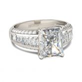Jeulia Classic Radiant Cut Sterling Silver Ring