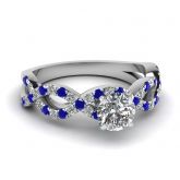 Jeulia Twist Round Cut Sterling Silver Ring