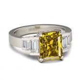 Jeulia Art Deco Radiant Cut Sterling Silver Ring
