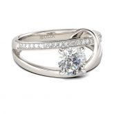 Jeulia Split Shank Round Cut Sterling Silver Ring