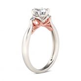 Jeulia Two Tone Bowknot Round Cut Sterling Silver Ring