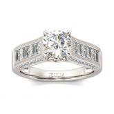 Jeulia Milgrain Round Cut Sterling Silver Ring