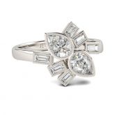Jeulia Vintage Pear Cut Sterling Silver Ring