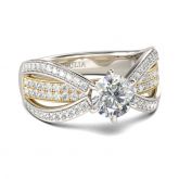 Jeulia Classic Split Shank Round Cut Sterling Silver Ring