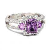 Split Shank Radiant Cut Sterling Silver Ring