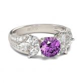 Jeulia Flower Round Cut Sterling Silver Ring