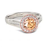 Jeulia Split Shank Halo Round Cut Sterling Silver Ring