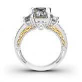 Jeulia Vintage Three Stone Radiant Cut Sterling Silver Ring