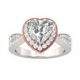 Jeulia Vintage Halo Heart Cut Sterling Silver Ring